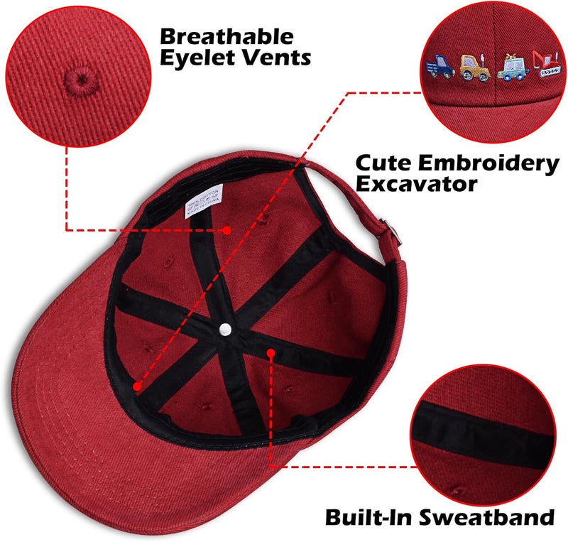 EDCYF Kids Boys Girls Embroidered Baseball Caps Baby Sun hat Toddler Dinosaur Trucker Hats Summer Hats（3-8years - Image 3